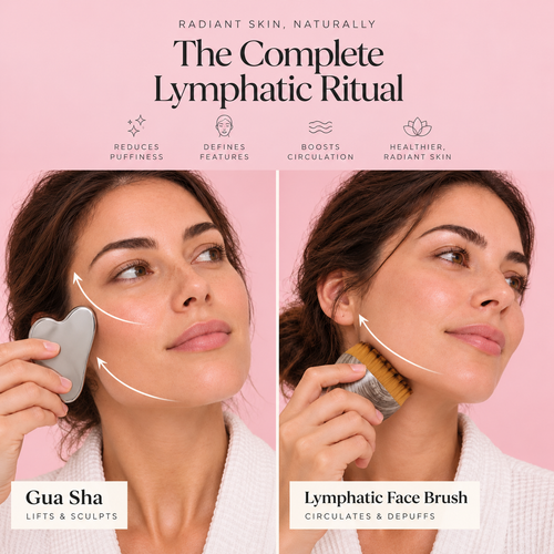 Facial Gua Sha & Lymphatic Brush Set for Face Massage